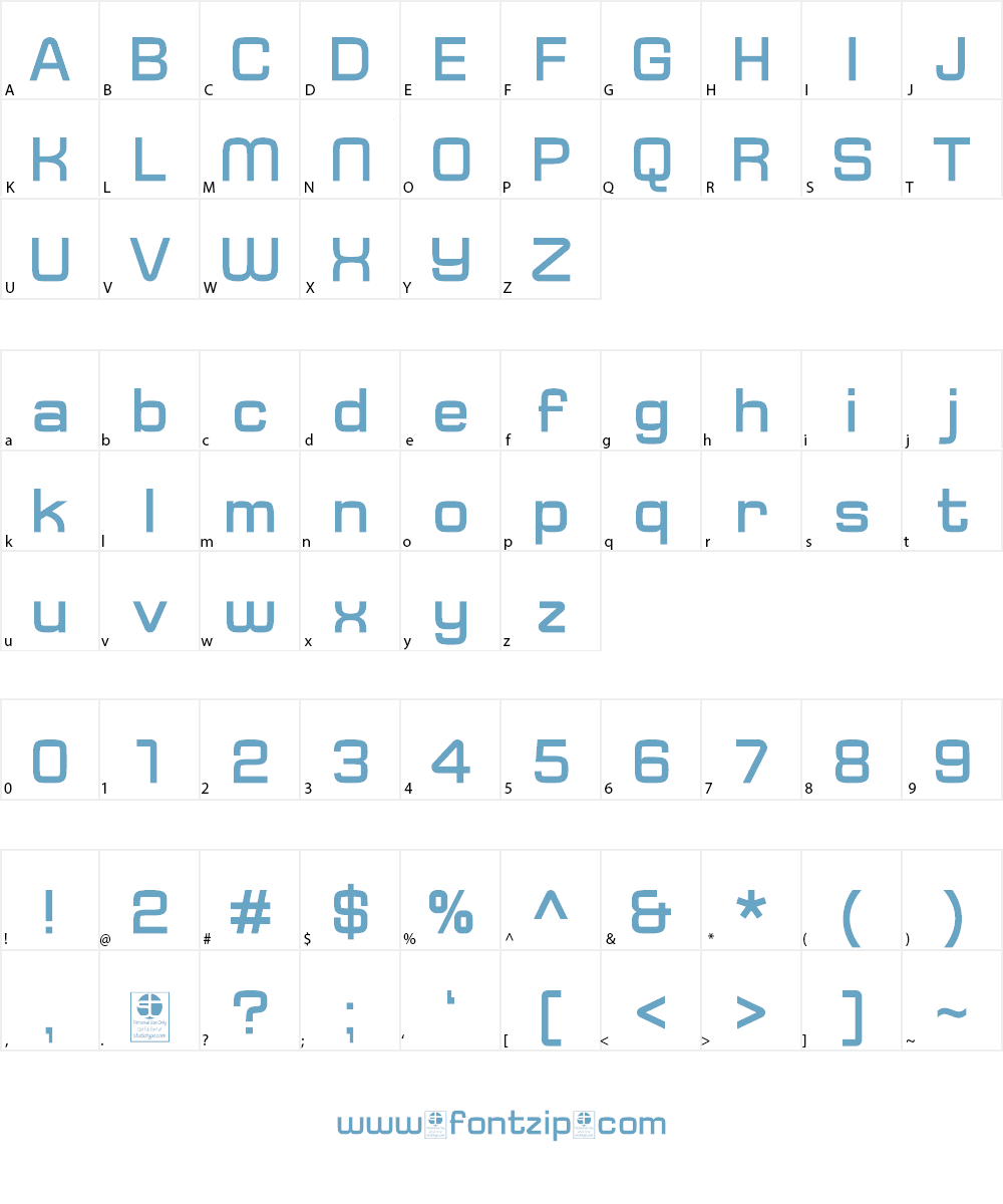 Typo Square Bold Demo Font Character